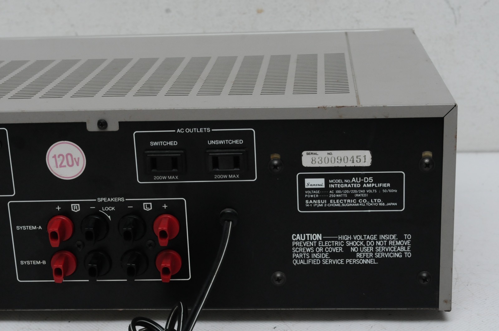 Sansui AU-D5 Integrated Amplifier Silver