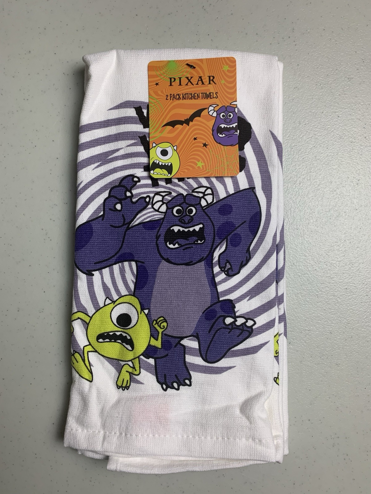 Disney Pixar Halloween Mike & Sully What Was That Kitchen Towels Set of 2