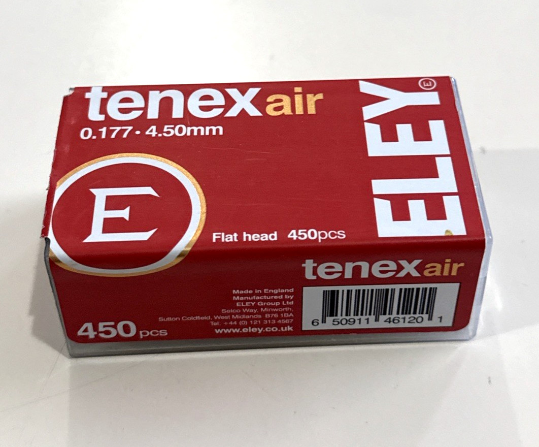 Eley Tenex Air Flat Nose Pellets .177 4.50mm 450 Count