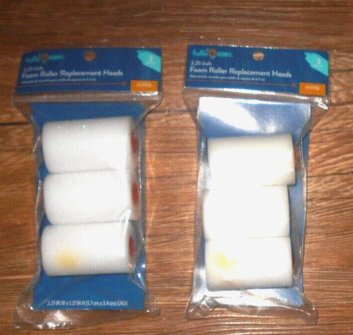 Hello Hobby Two Packs Of 3 Each 5.7 Cm Foam Roller Replacement Heads