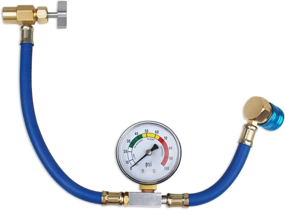 R134A AUTO AC U-Charge Hose with Gauge and Can Tap HVAC