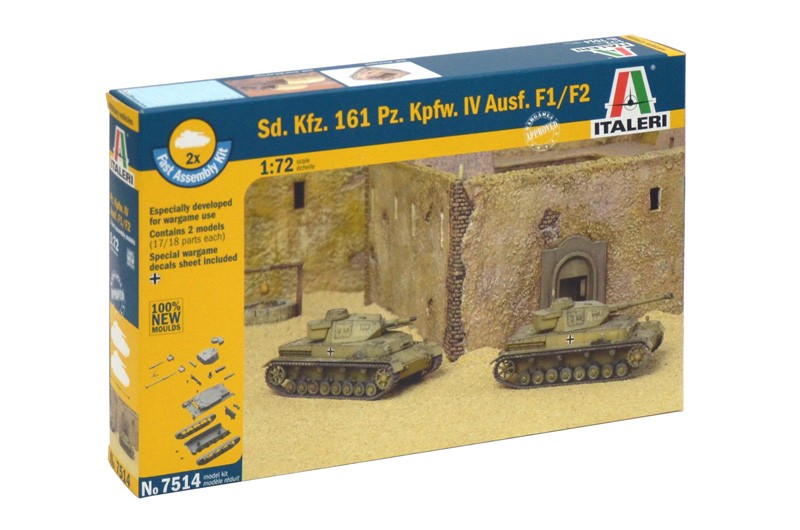 Italeri 7514 1/72 Military Model Kit WWII German Sd.kfz.161 Panzer IV Ausf.F1/F2