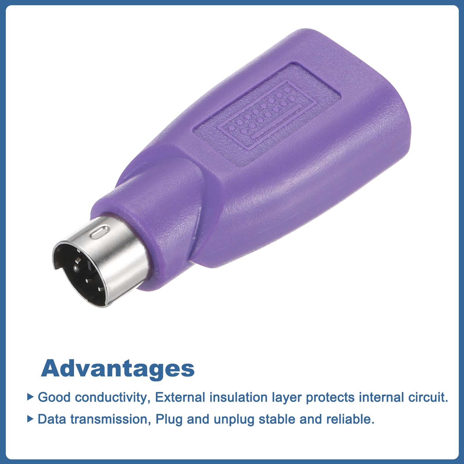 2 Pcs PS/2 to USB Port, PS/2 to USB Adapter PS/2 Female to USB Male Green/Purple