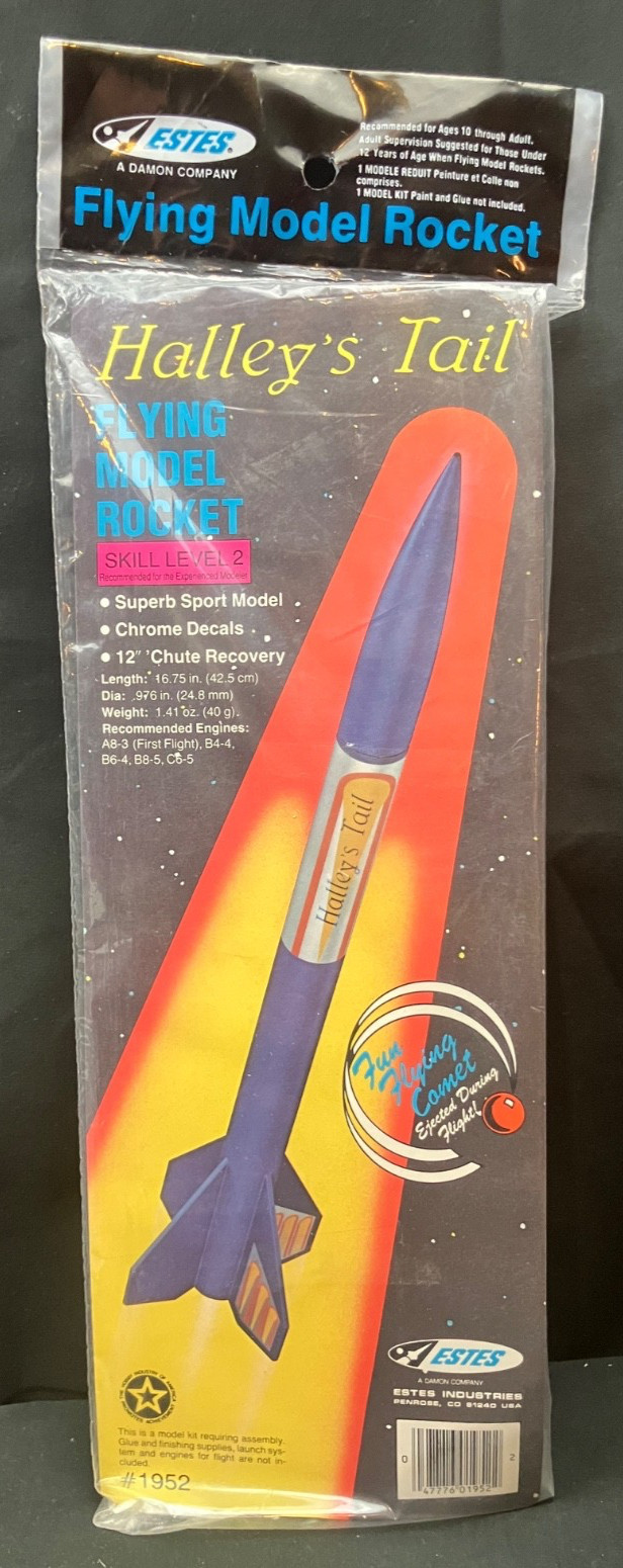 Super Vintge:  Estes Halley's Tail Flying Model Rocket Kit #1952 - Sealed