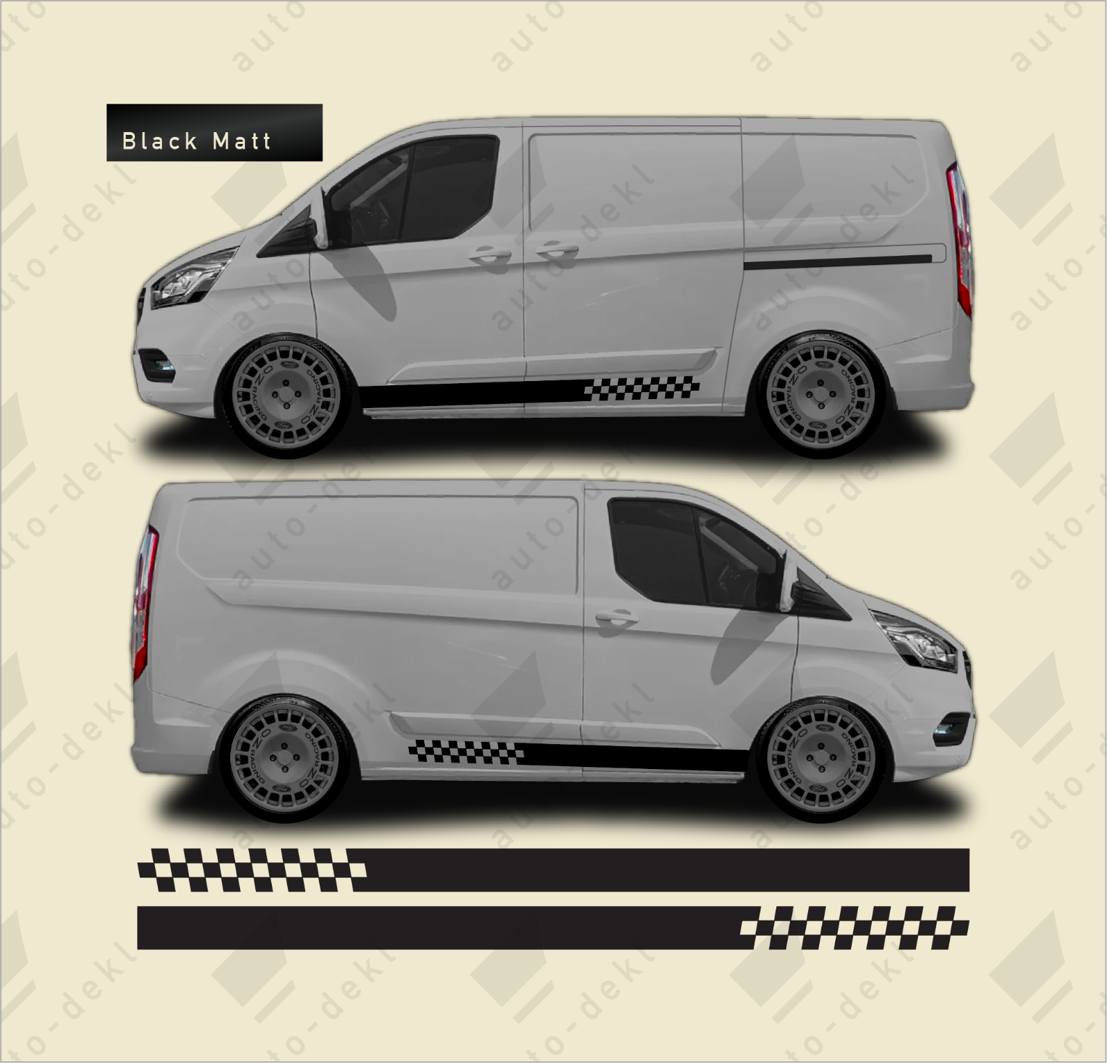 Fits Ford Transit Custom L1 SWB - Side Stripe Van Stickers Vinyl Graphic Decals