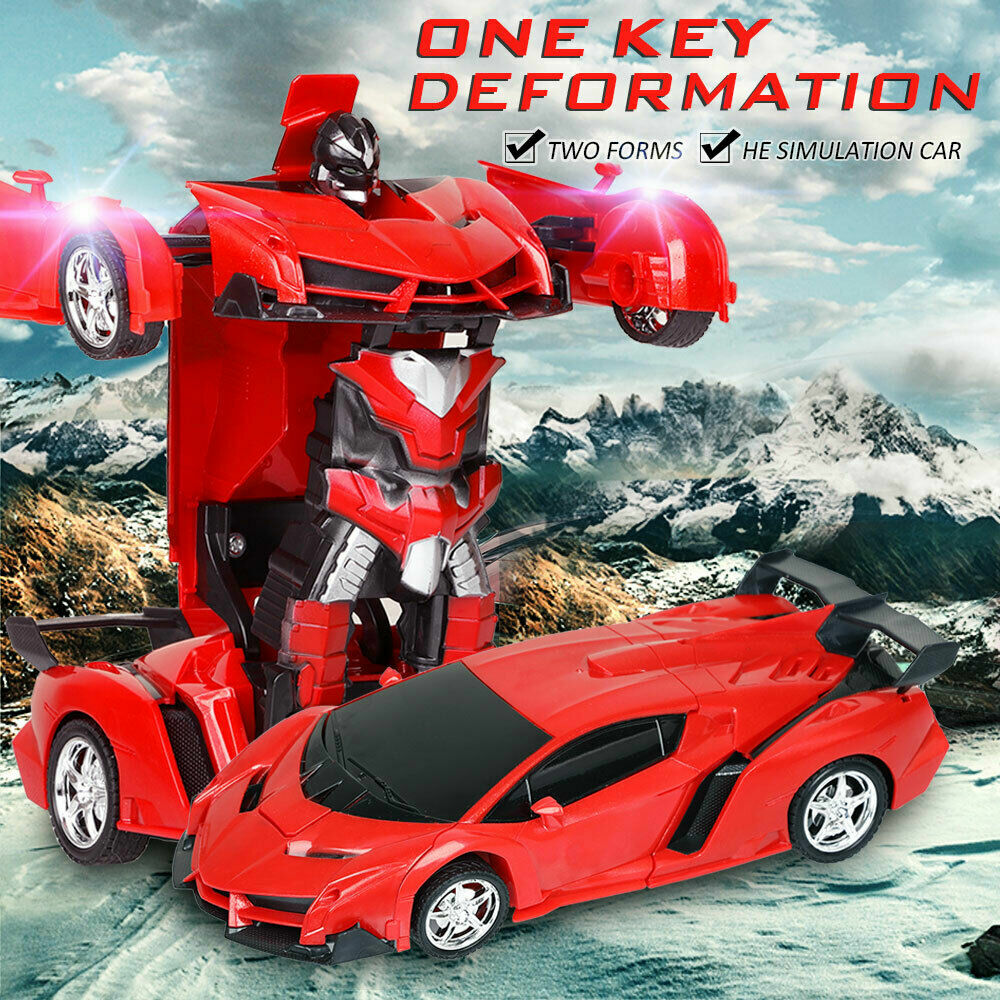 2 IN 1 1:18 Transformer RC Robot Car Radio Remote Control Kids Boys Vehicle Toys