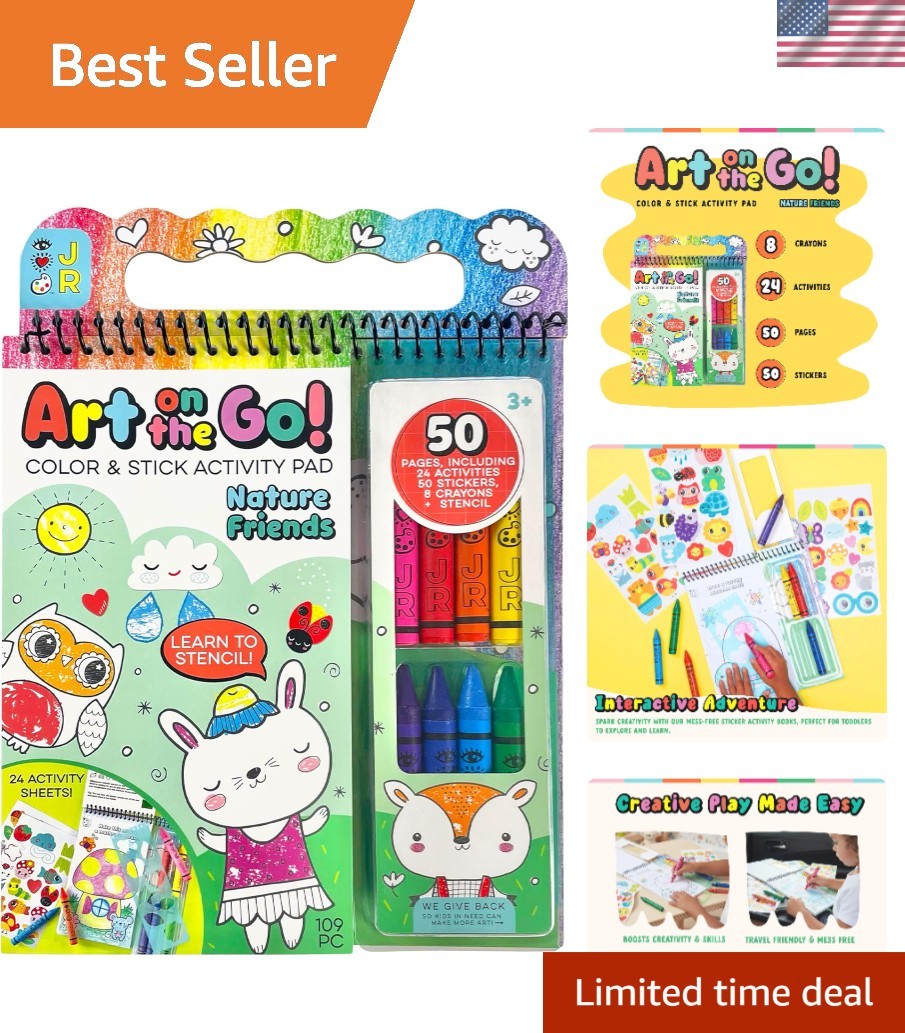 Art on the Go Nature Theme Kids Travel Kit, Ages 3+