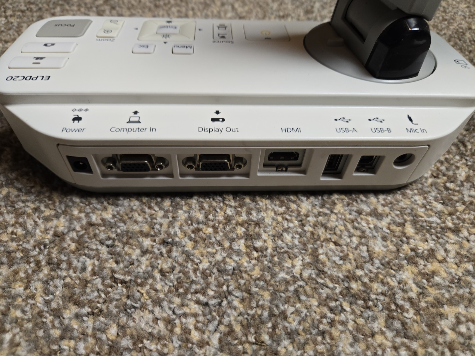 Epson ELPDC20 Presentation Document Camera - NO POWER SUPPLY, UNTESTED!