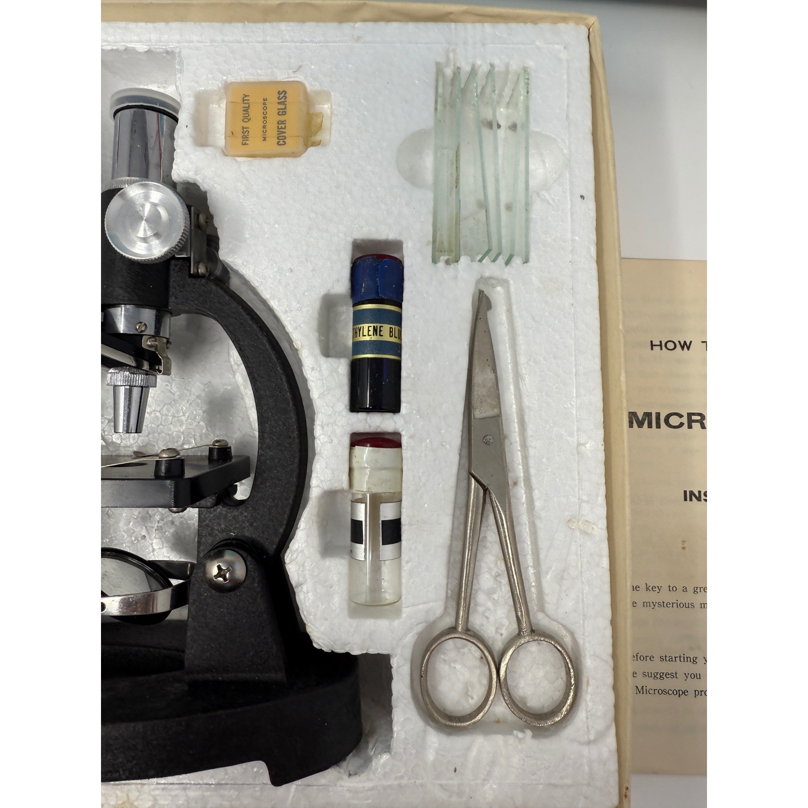 Vintage Junior Microscope Set Complete with Box and Accessories