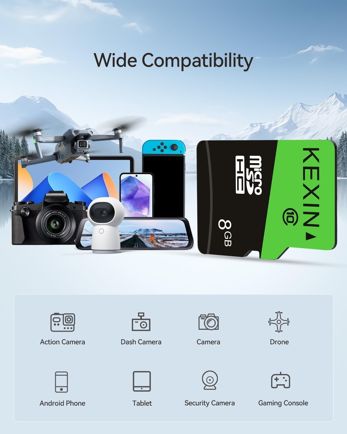 High-Speed 8GB Micro SD Card Pack with SD Adapter - Ultimate Data Protection