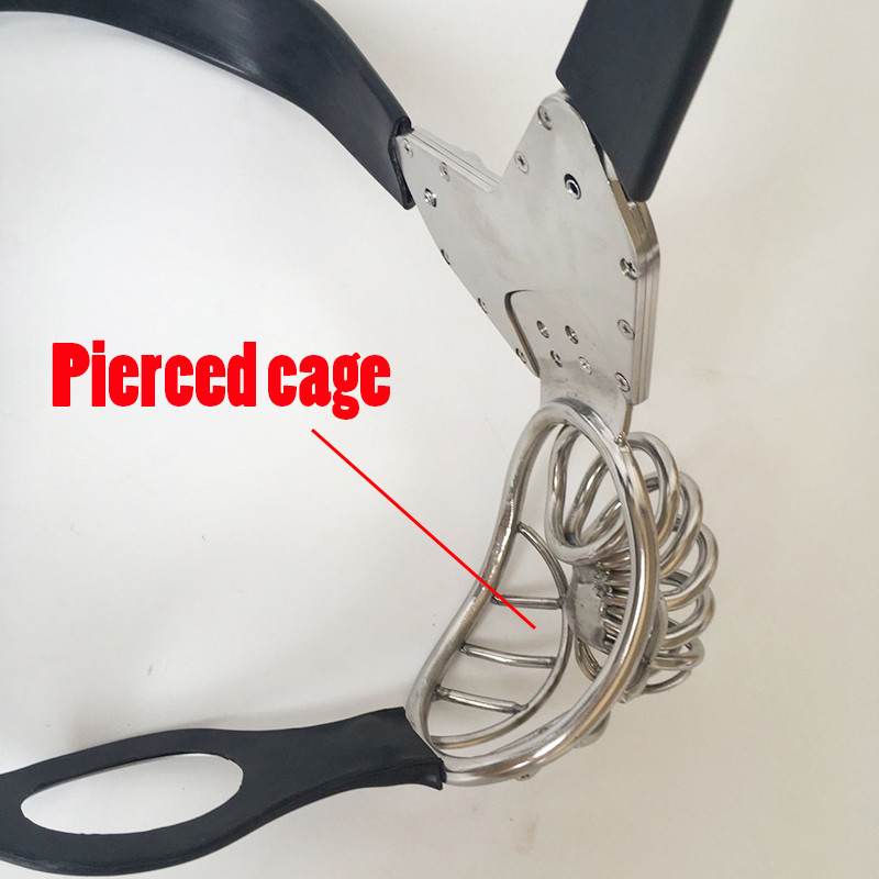Stainless Steel Male Chastity Belt Cage Underwear Silicone Belt Pantys BDSM
