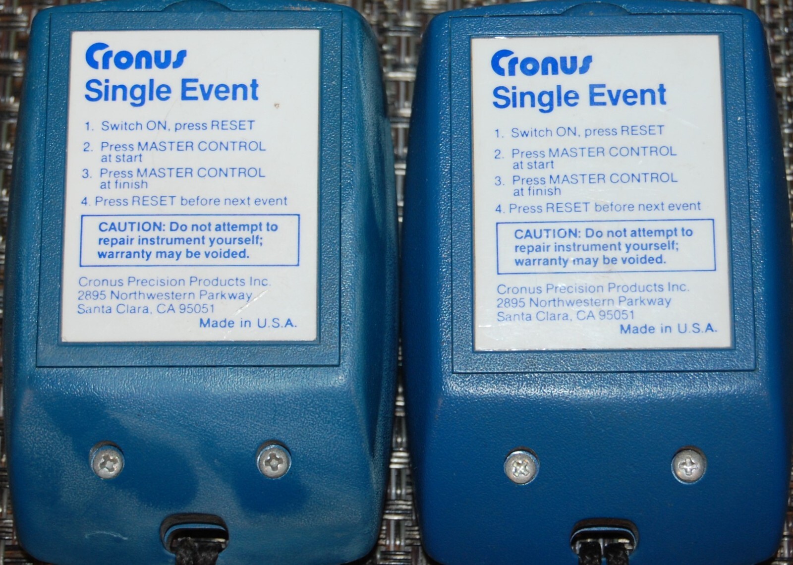 2 Cronu Single Event Stop Watches (Tested Works)