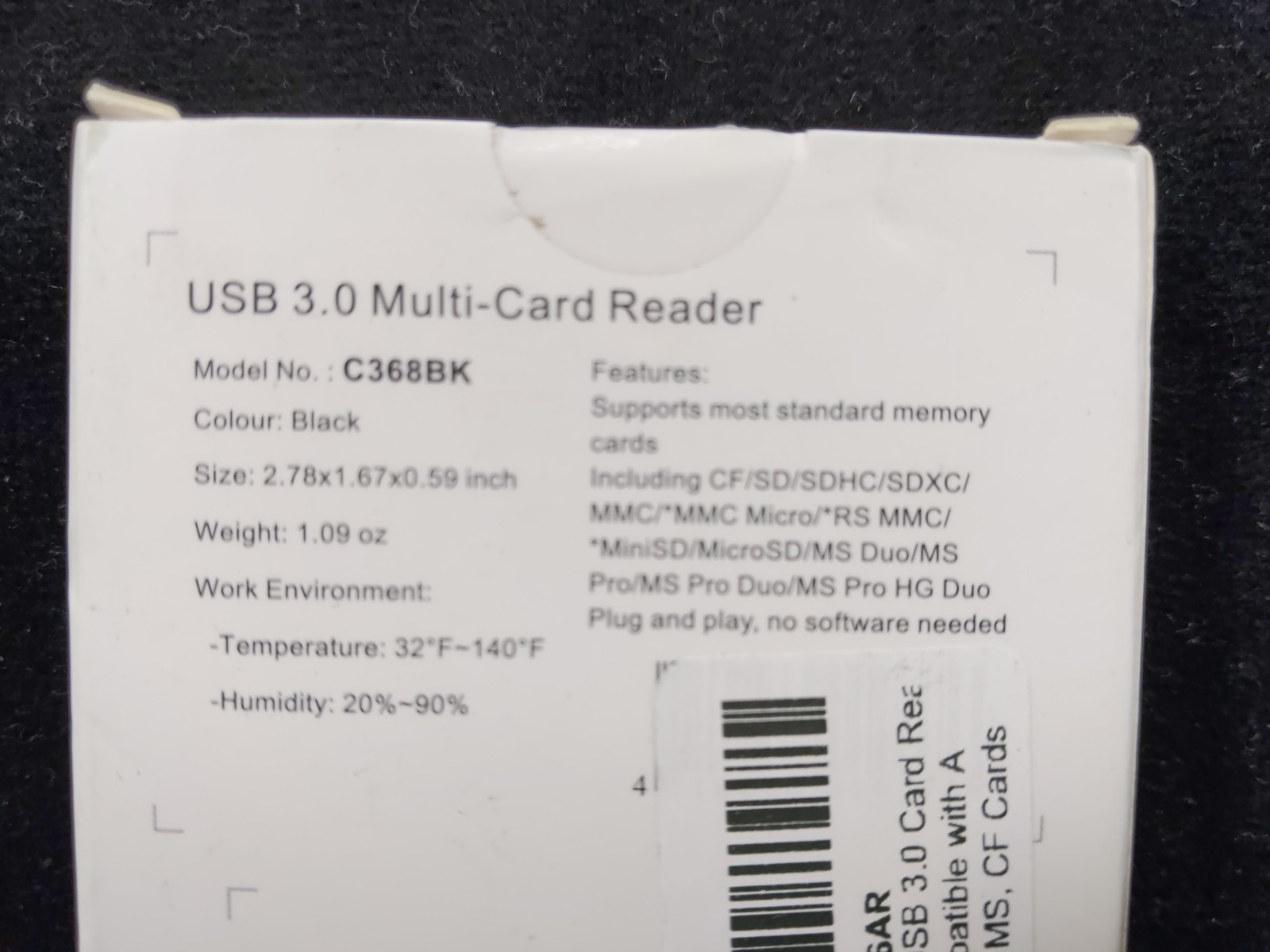 SmartQ C368BK USB 3.0 Multi-Card Reader Plug N Play Apple+Windows Compatible