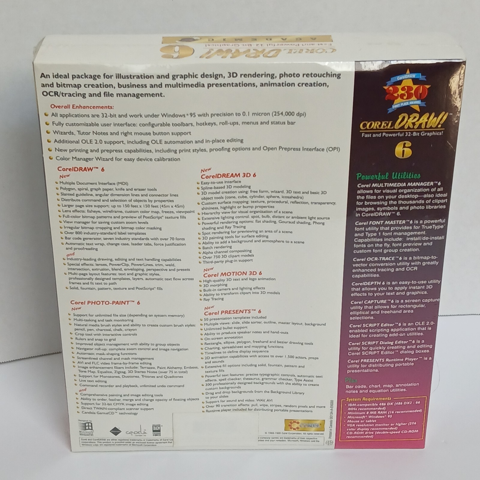 Corel Draw! 6 Microsoft Windows New Sealed Coreldraw Cd-Rom Vintage Academic