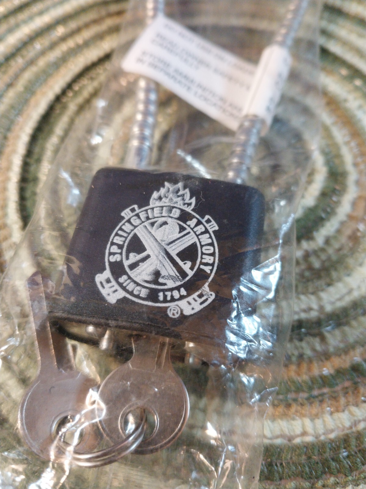 New Springfield Armory Gun Lock Cable Whit 2 Sets Of Keys