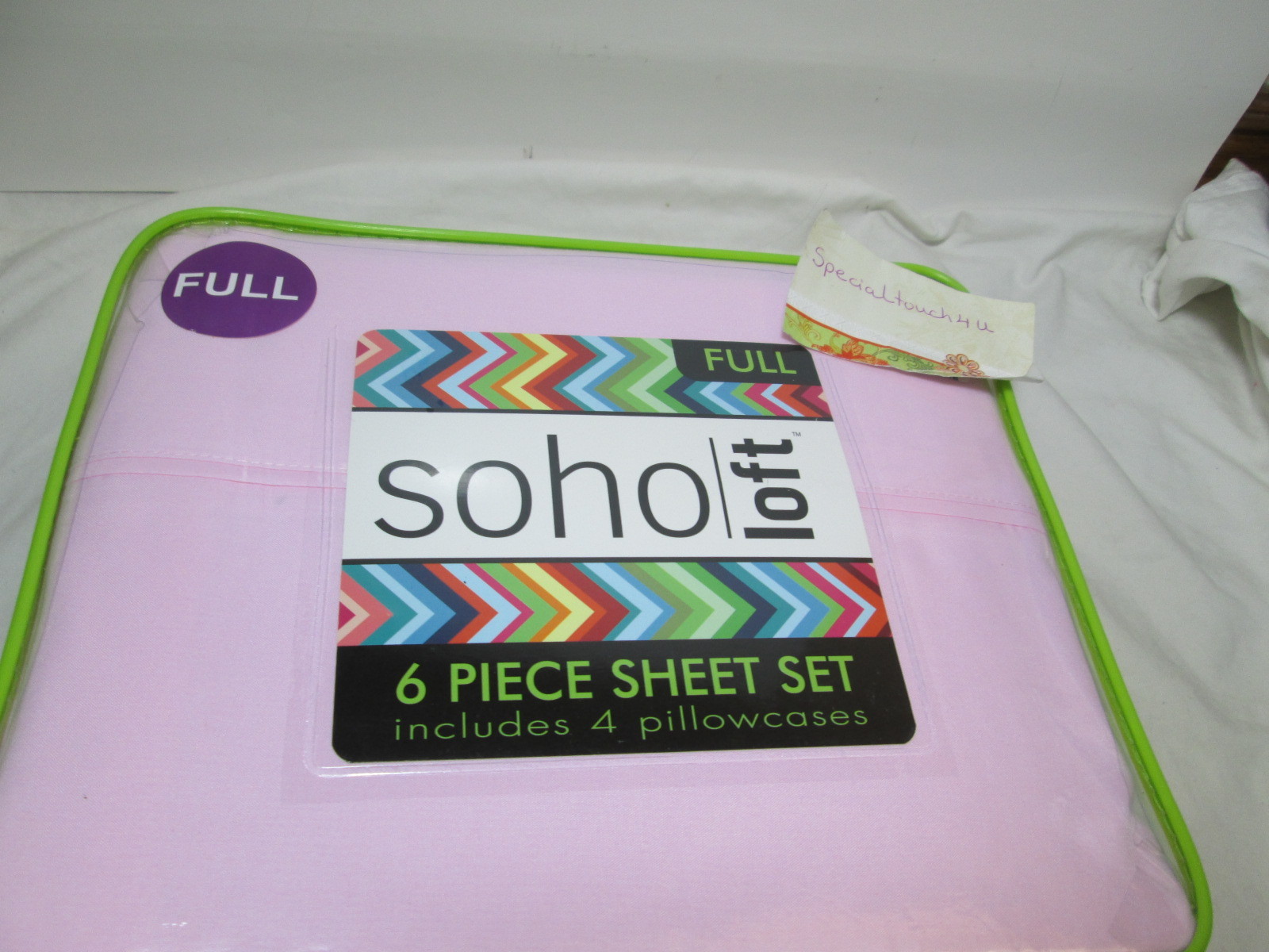 New 6 Piece  Soho Loft Full Sheet Set ~ Pink NEW