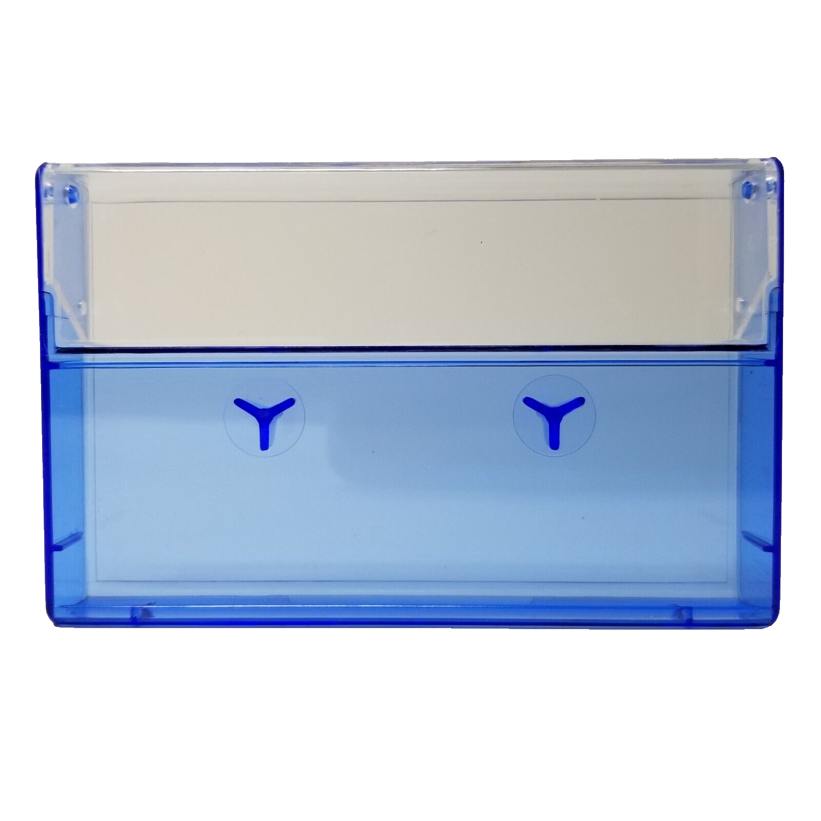 5 Cassette Tape Cases: Clear Front + Blue Tint Back - Empty Plastic Boxes