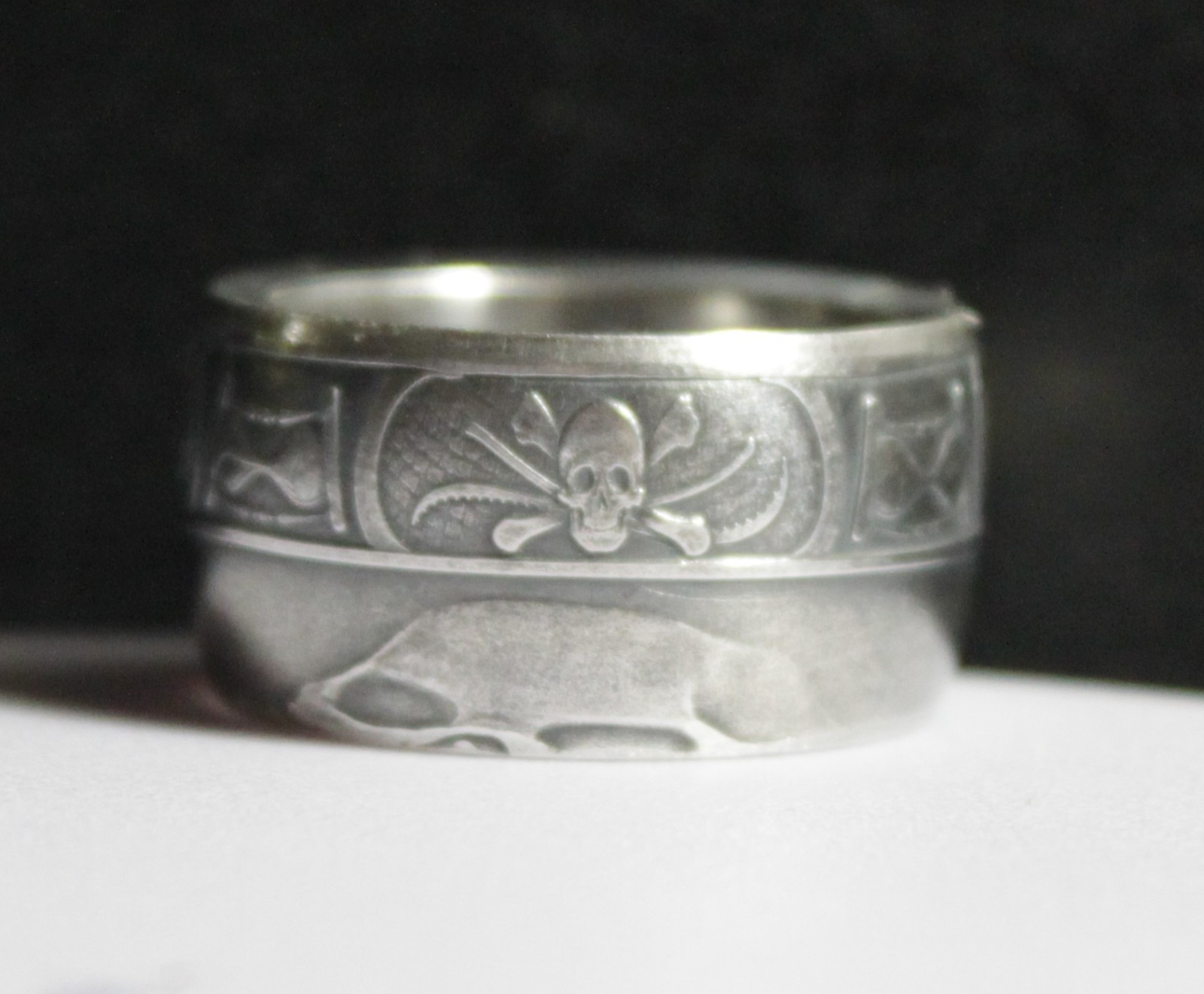 1 oz .999 Silver Memento Mori  Coin Ring Custom Made For You Sizes 8-14