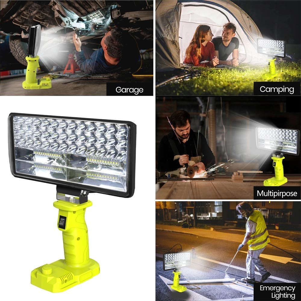 5000LM For Ryobi 18V ONE+ Battery LED Work Light Spotlight Flashlight Torch Lamp