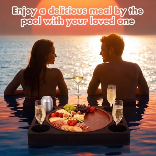 6x3 Floating Refreshment Table Tray for Pool with.8" Charcuterie 1 Black