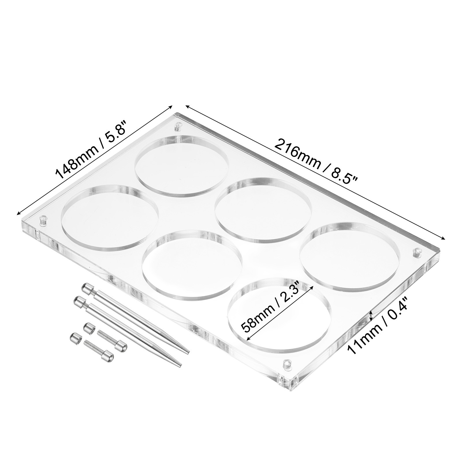 2.3" Acrylic Coin Display Frame 3D Floating Display Case Holder 6 Slots