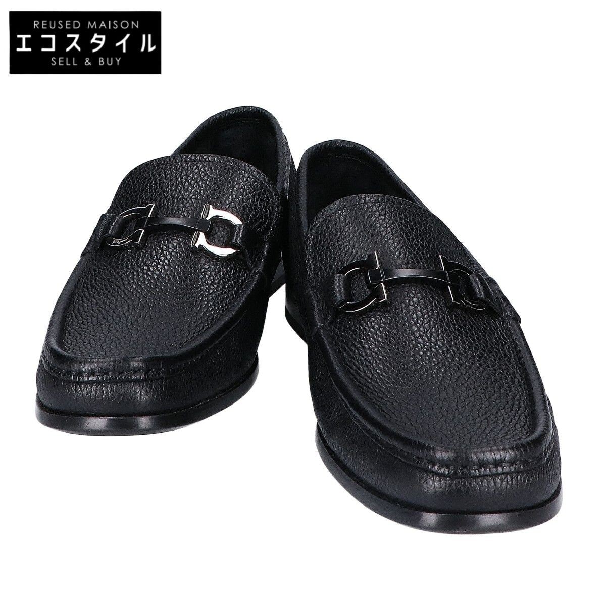 Ferragamo Dress Shoes Shrink Leather Gancini Bit Loafers 9 1/2 Limited Edition V
