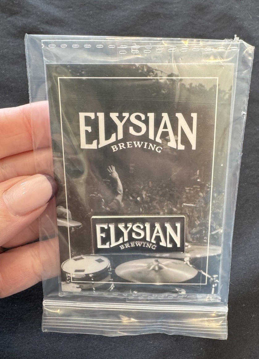 Elysian Brewing Lapel Pin on Original Cardboard & Packaging. NEW Lager Brewery