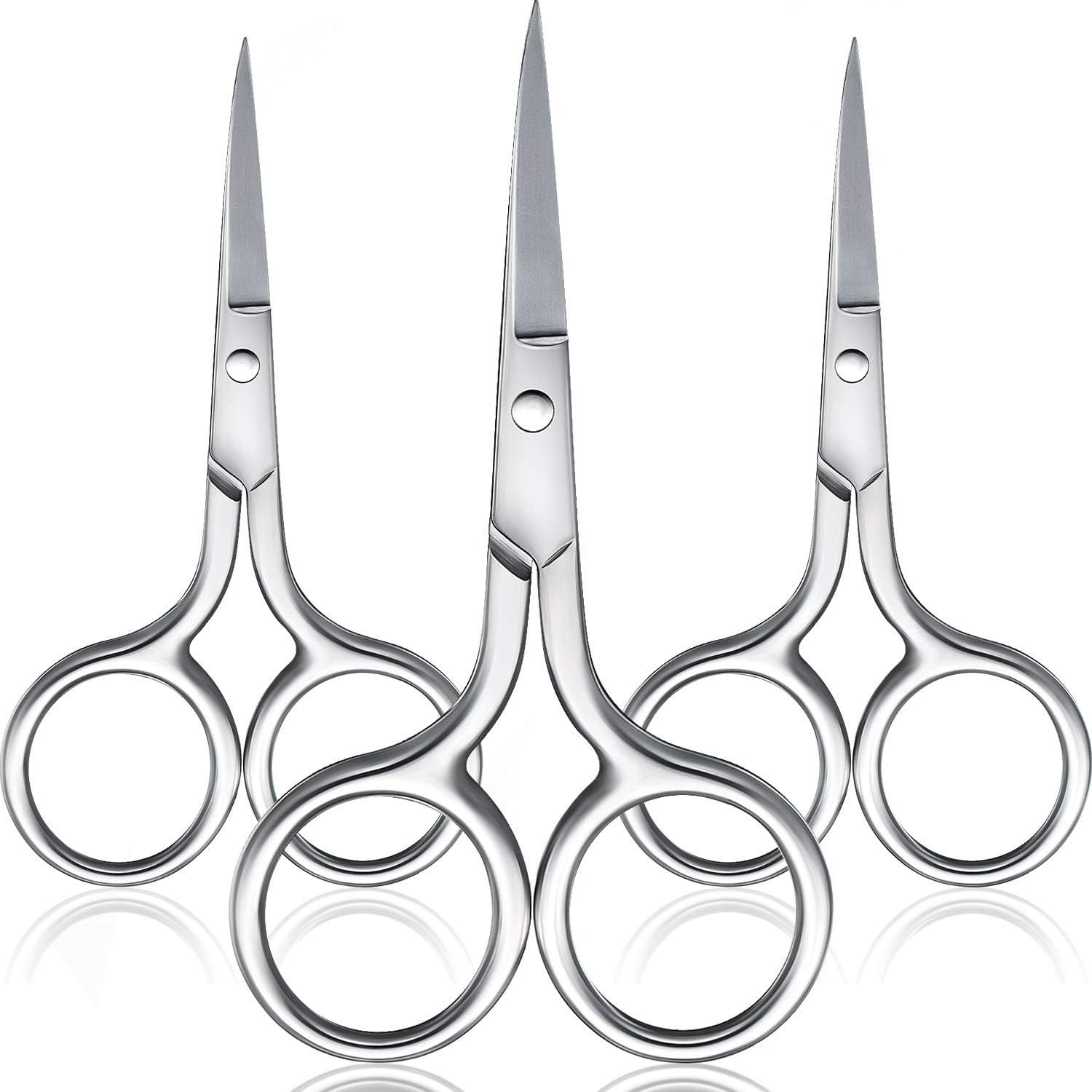 3 Pack Small Nose Scissors Facial Hair Trimming Mini Beauty Stainless Steel Groo