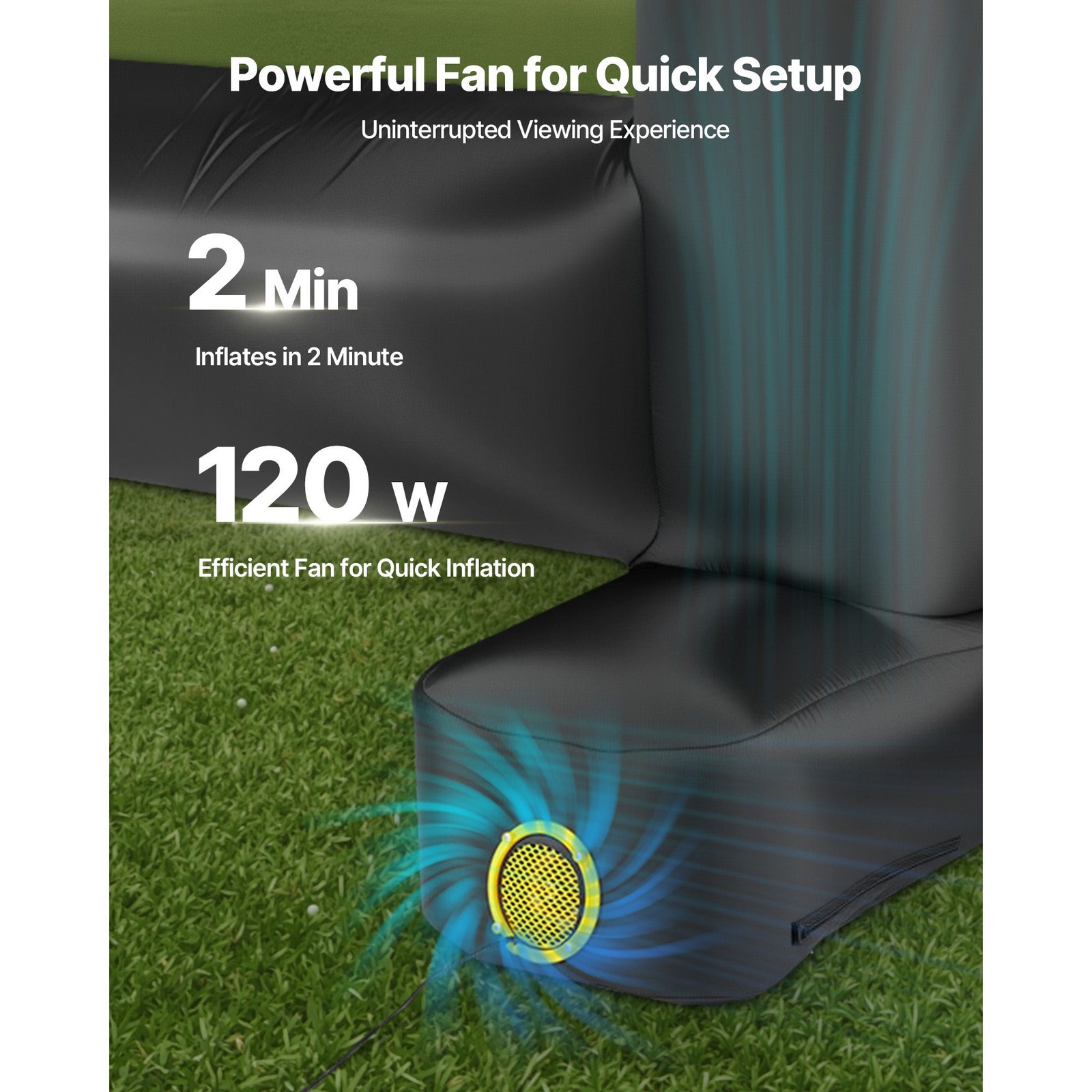 14ft Inflatable Movie Screen 16:9 600D Waterproof OxFor Ford Easy Setup