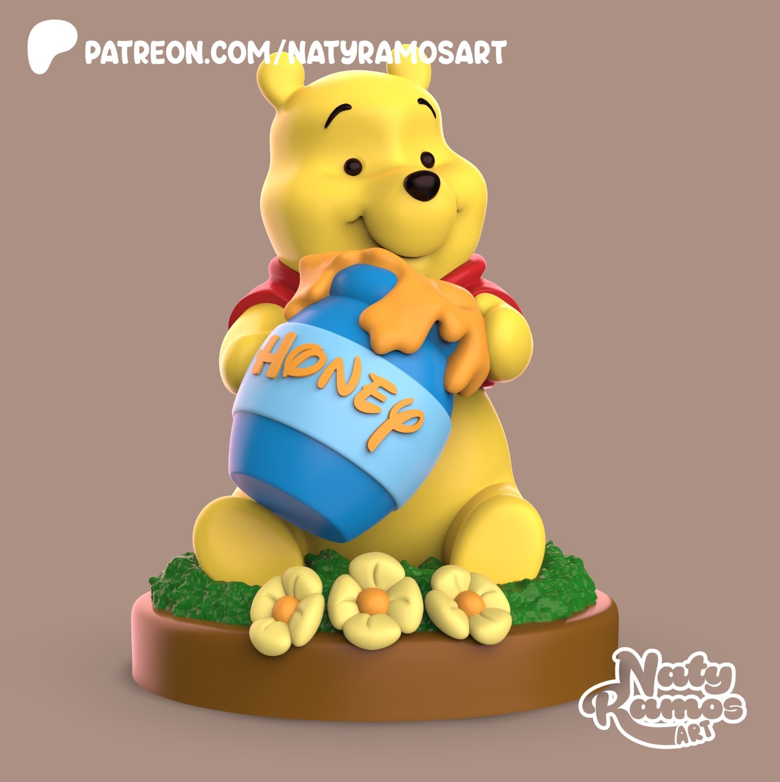 UNPAINTED Winnie Pooh 3D Printed Model Kit NR