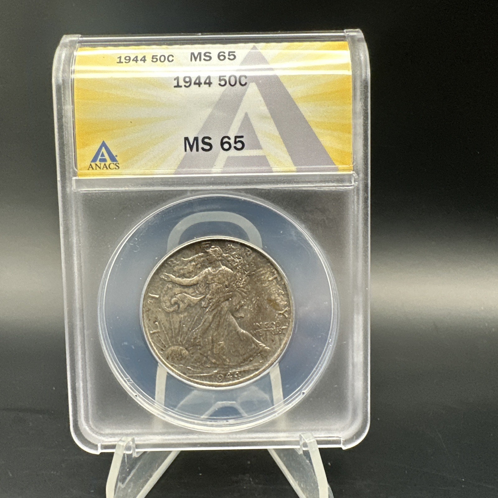 1944 50C Walking Liberty Half Dollar - ANACS MS65 - Free Shipping