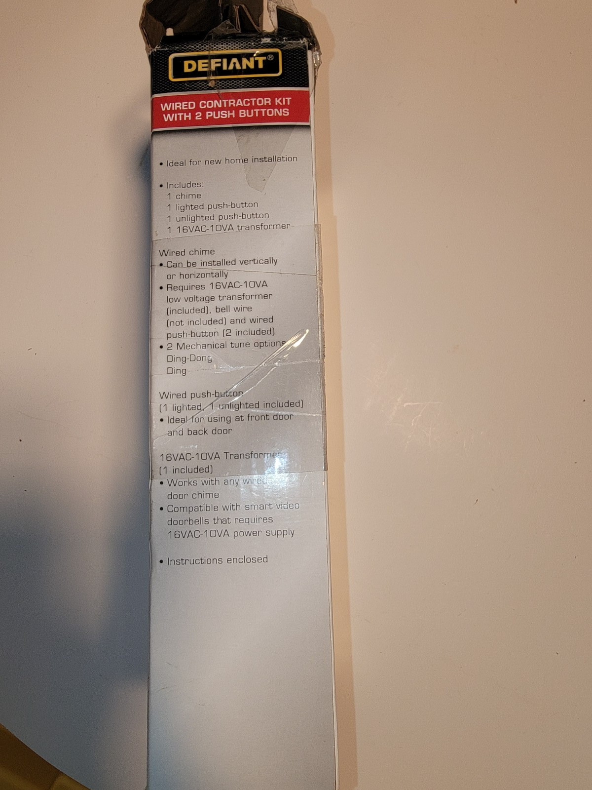 Defiant Wired Contractor Doorbell Kit with 2 Wired Push Buttons