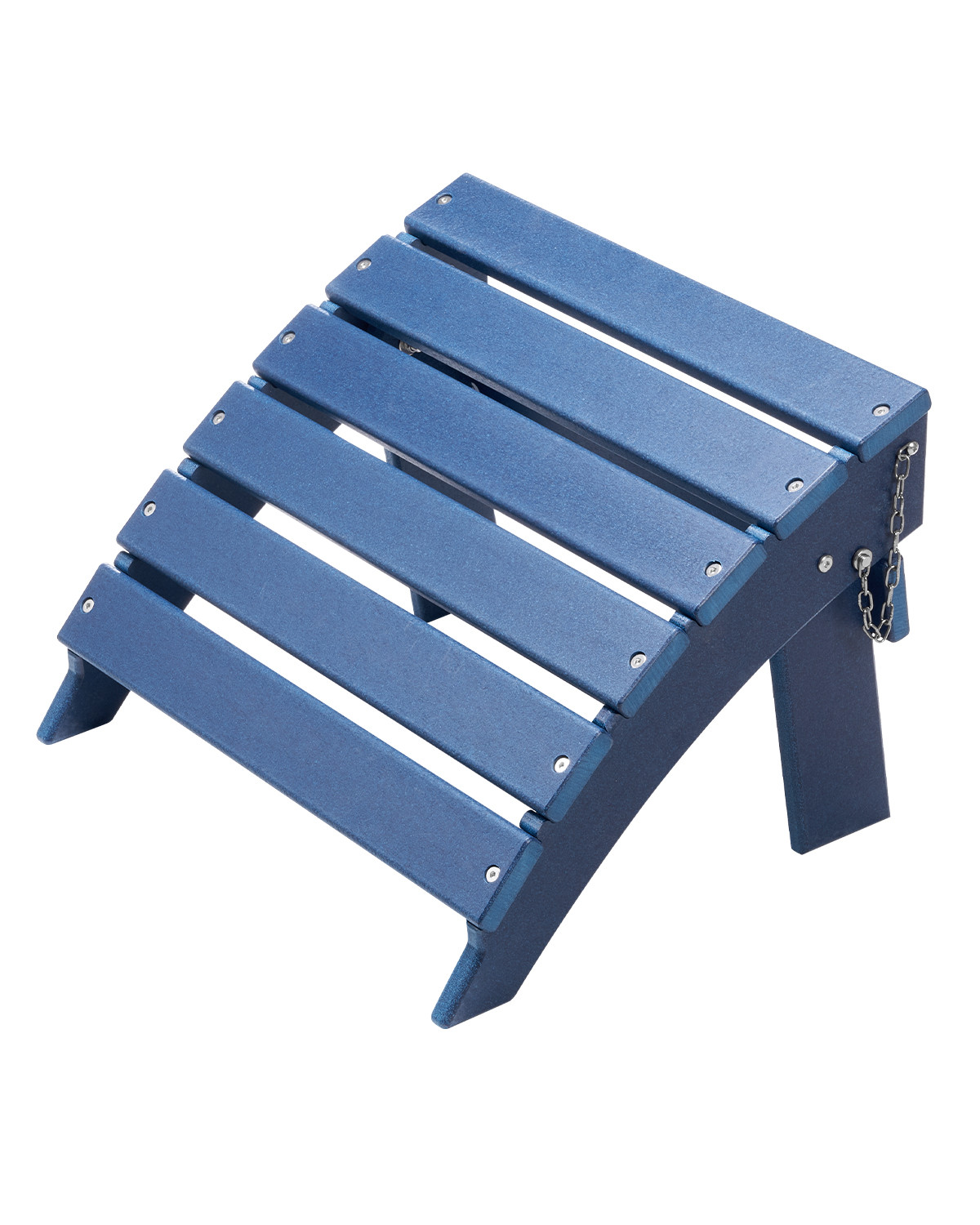 Adirondack Ottoman 15.7L x 18.9W x 13H Inch HDPE Folding Patio Footrest Blue
