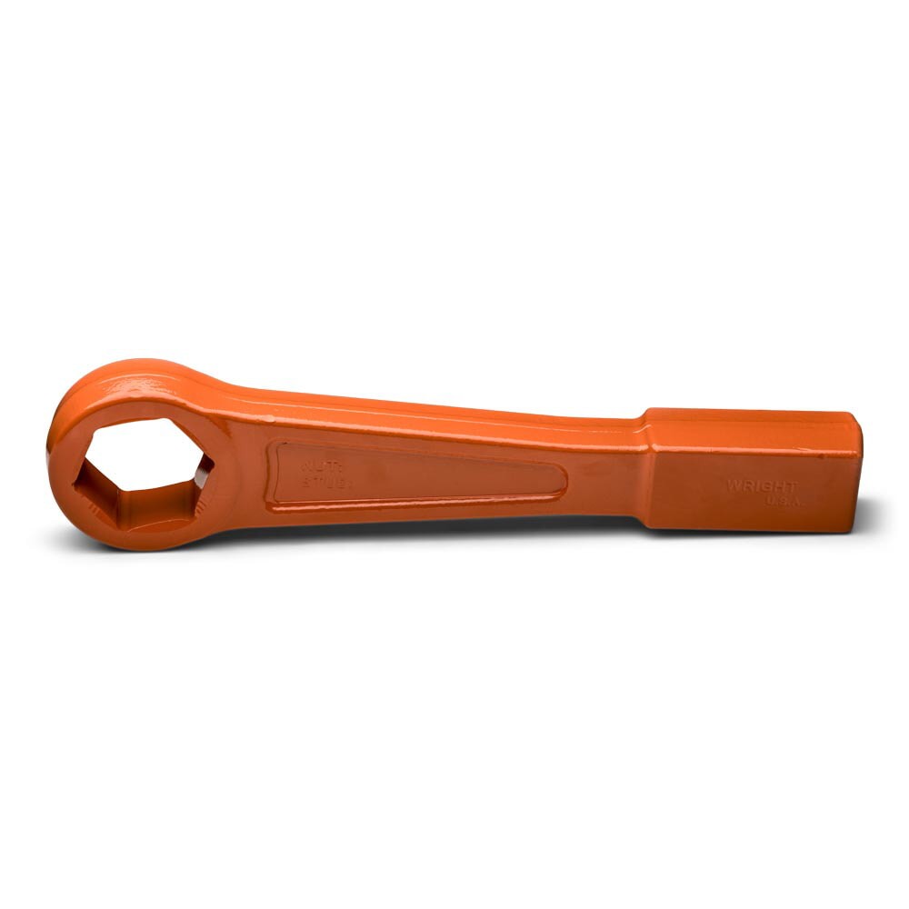 Wright 18H46 Straight Handle Striking Face Box Wrench 6-Pt 1-7/16" Orange Finish