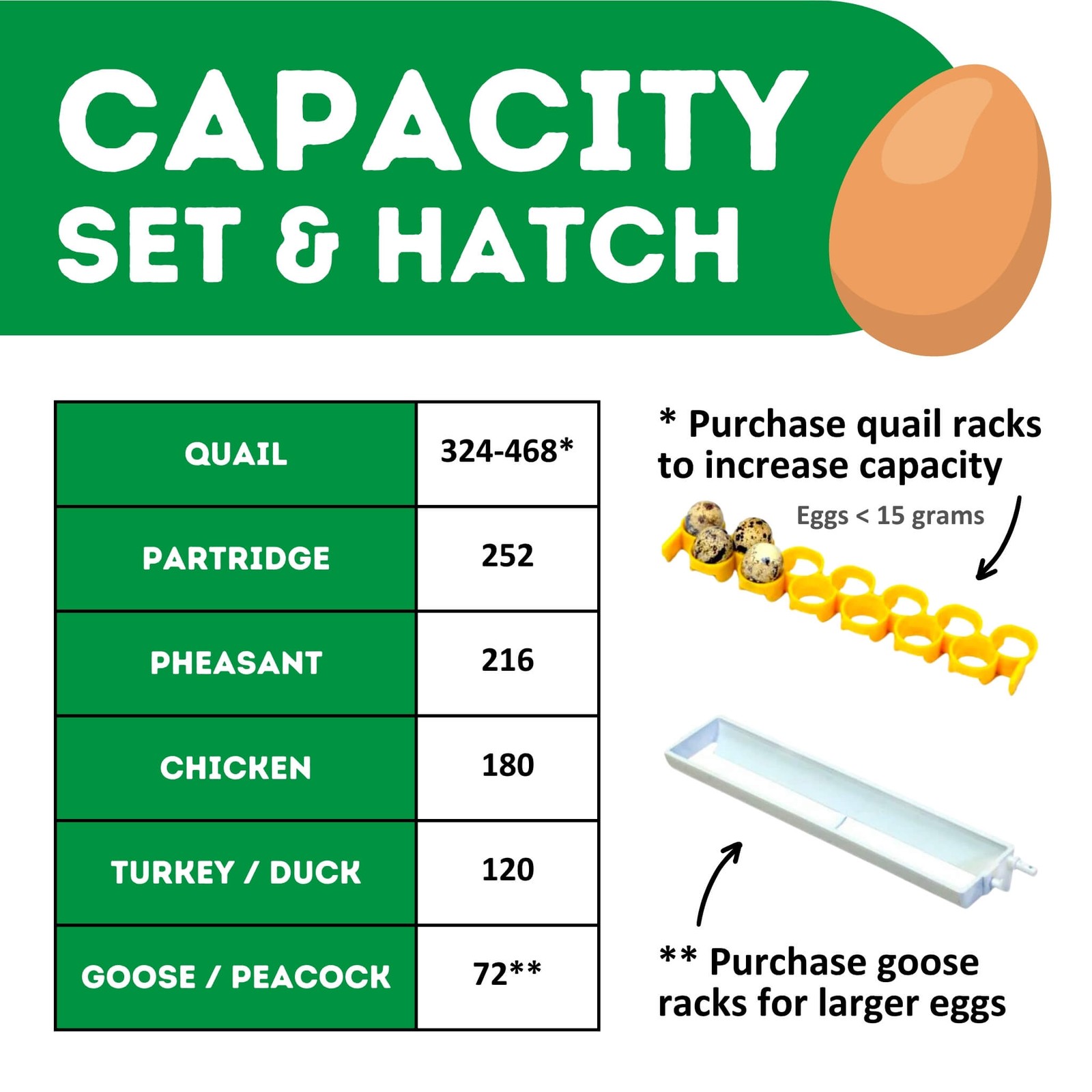 240 Eggs Incubator Kit (180 Set + 60 Hatch)