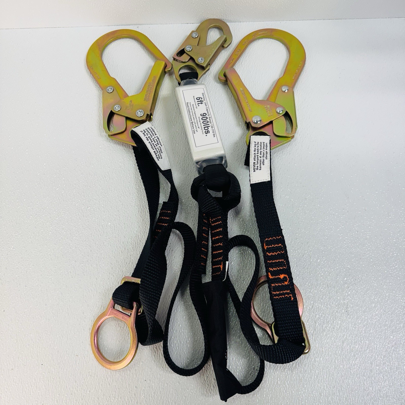 Frontline Fall Protection LPO62RADJ Combat™ 6' Tie-Back Double Leg Shock Absorb