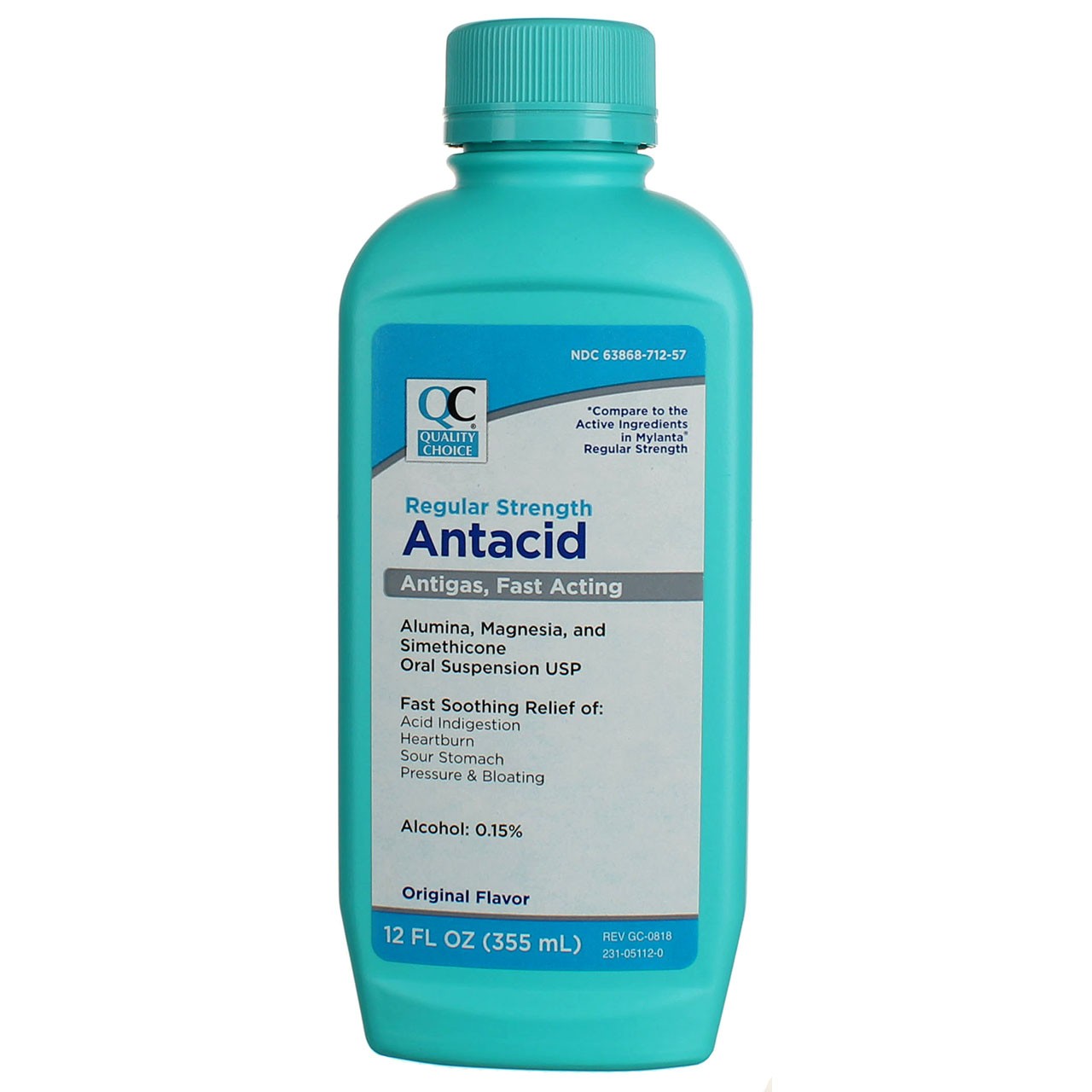 6 Pack Quality Choice Antigas, Fast-acting Antacid, Original, 12 fl oz