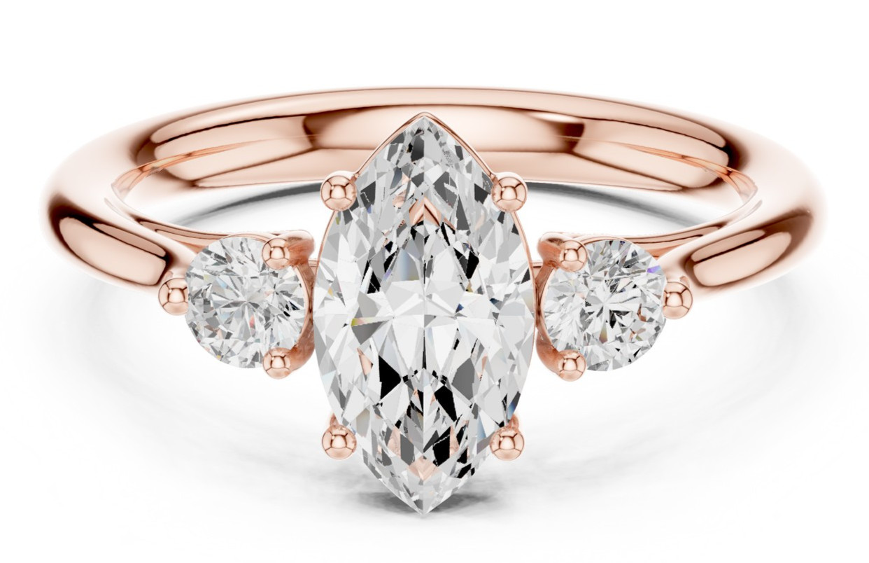 Certified 1.2 Ct Lab Grown Diamond Marquise Women Jewelry Ring 14k Gold Over