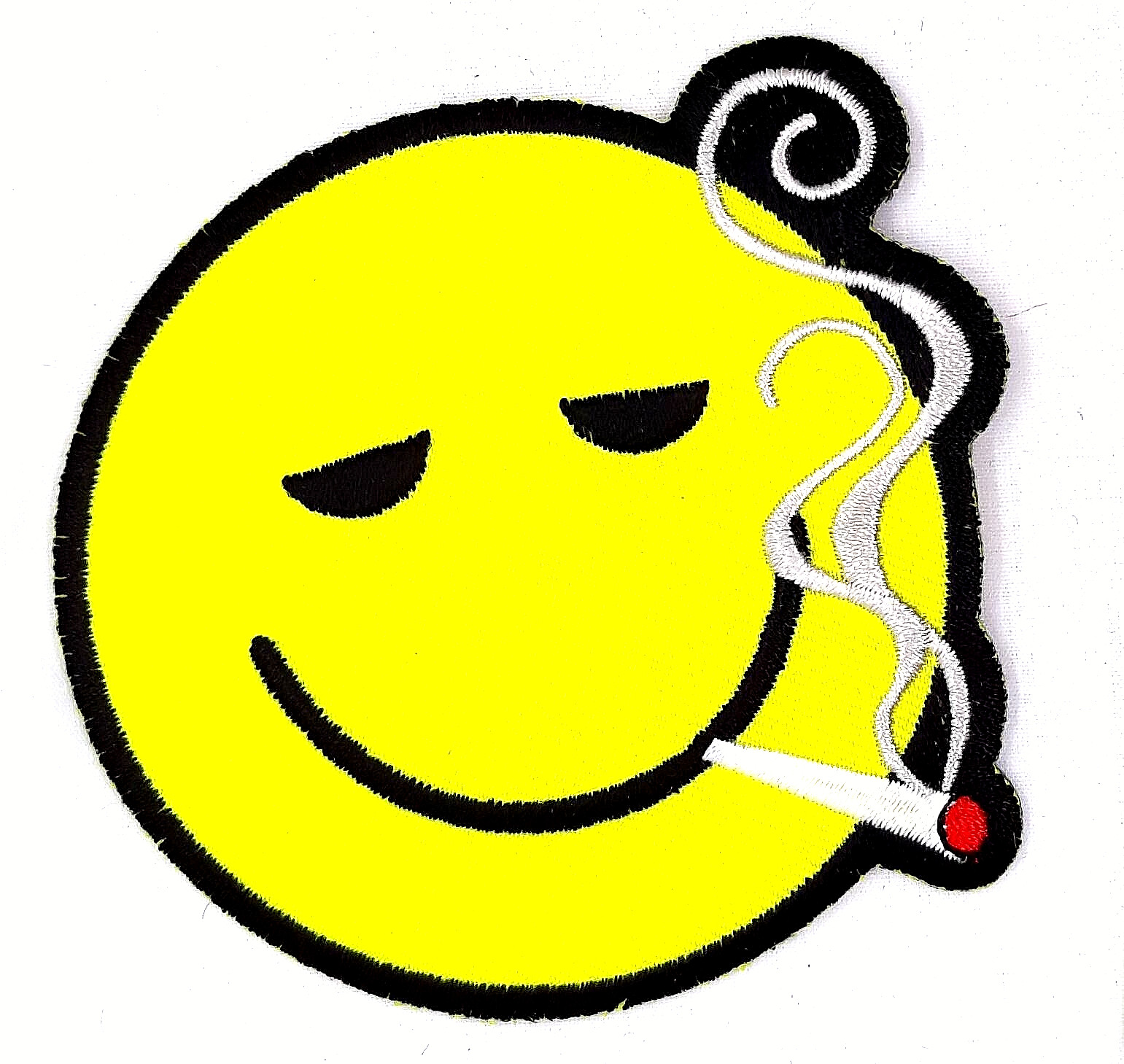Smiley Face Toking Iron On Embroidered Patch 3 1/4"X 3 1/4"