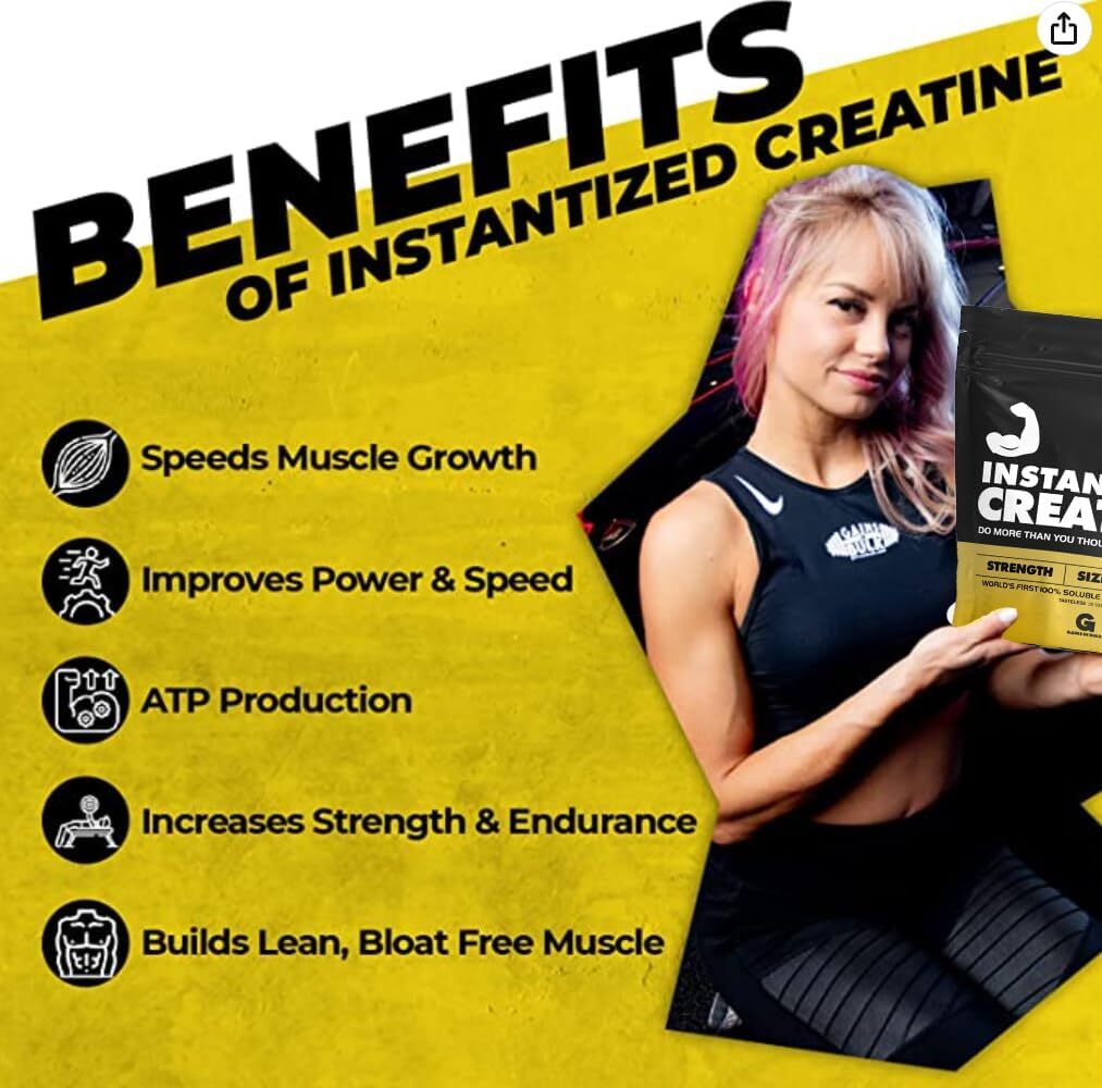 Instantized Creatine Monohydrate Gains in Bulk, Strength, Performance, Muscle ✅✅
