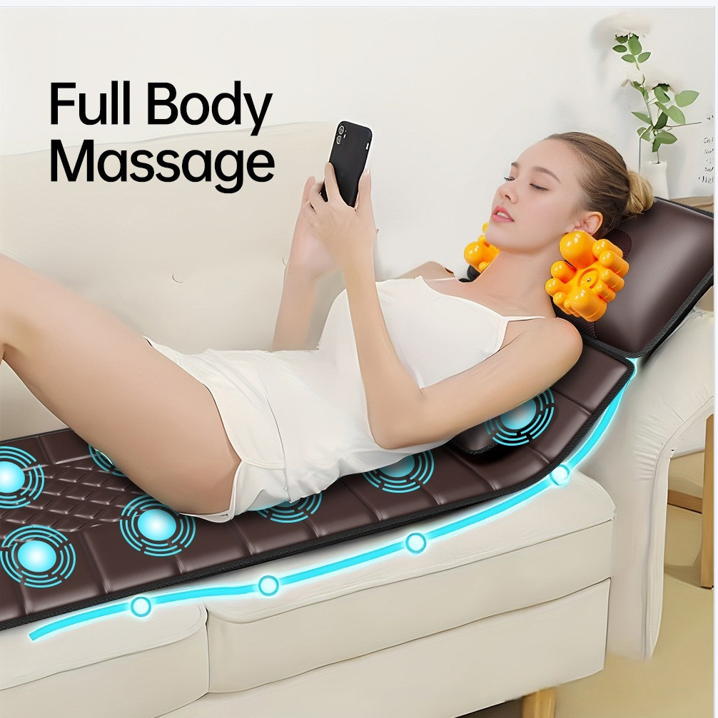 Electric multifunctional folding kneading home massage mattress and massage pad