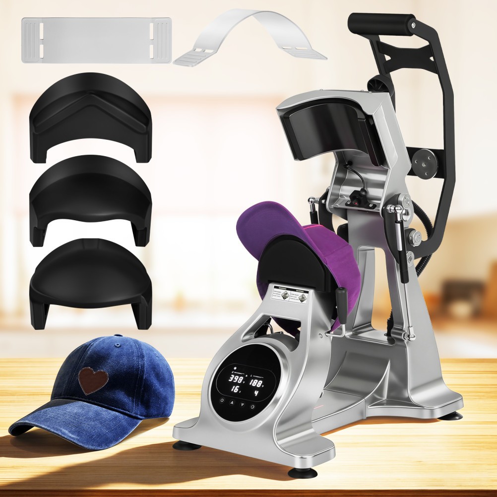 Automatic Double Heater Hat Cap Heat Press Machine w/ Auto Open Laser Alignment
