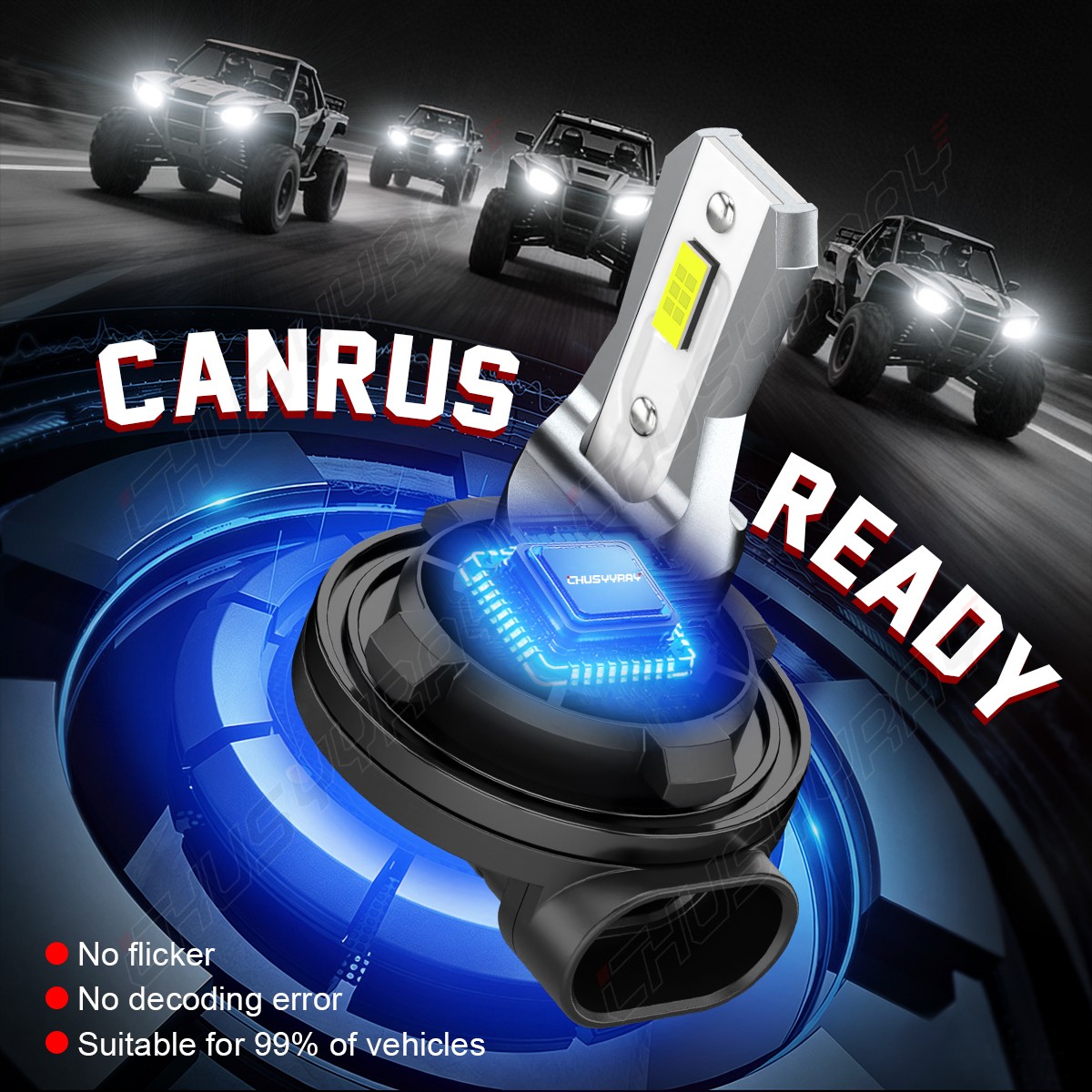 92069-7501 LED Headlight Bulbs For Polaris ATV XPEDITION 325 - 2001-2002