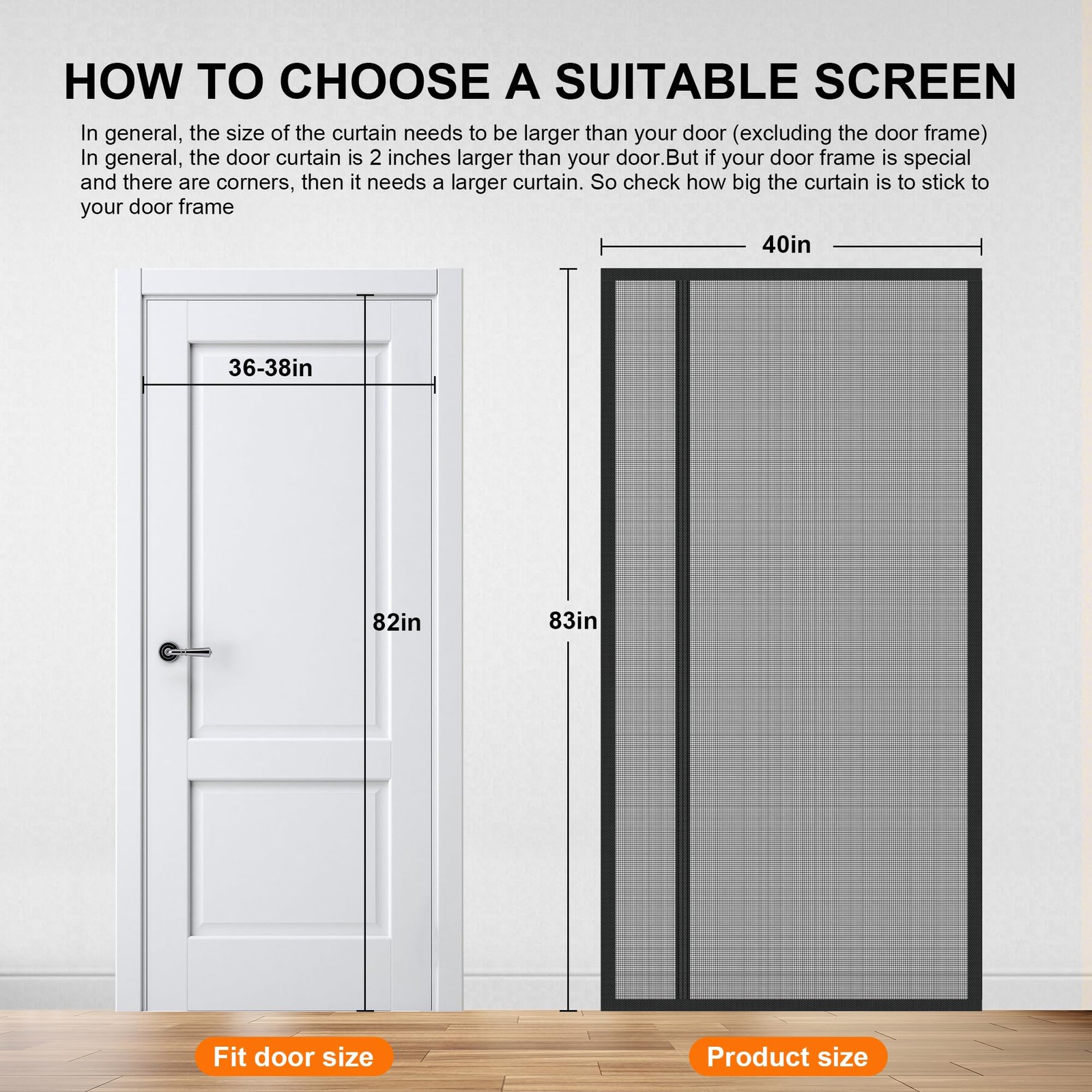 Sliding Magnetic Screen Door with Track Closure, Thicker 265g/㎡ Reinforced Me...