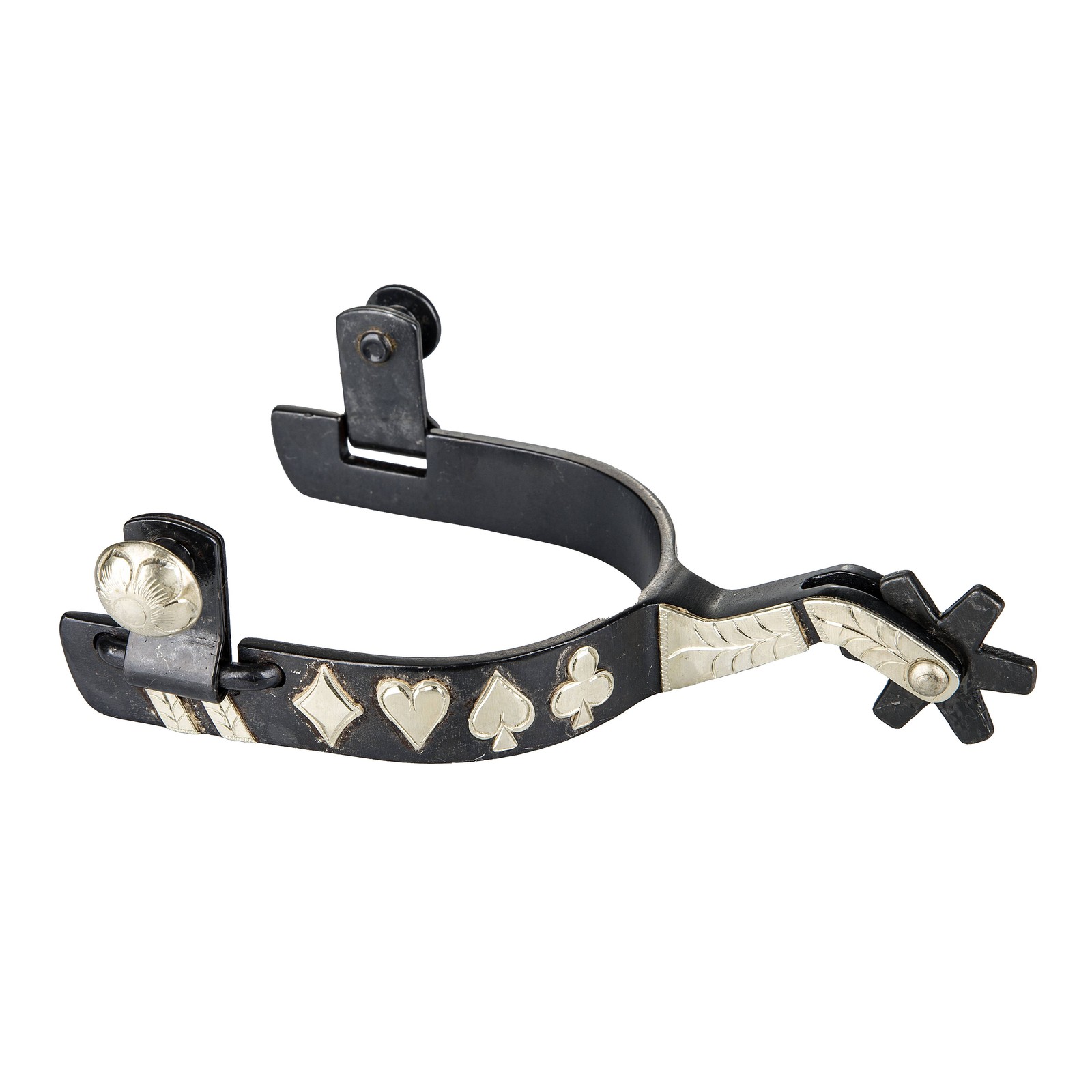 Tabelo Card Suit Trim Spurs Mens Brushed-Steel
