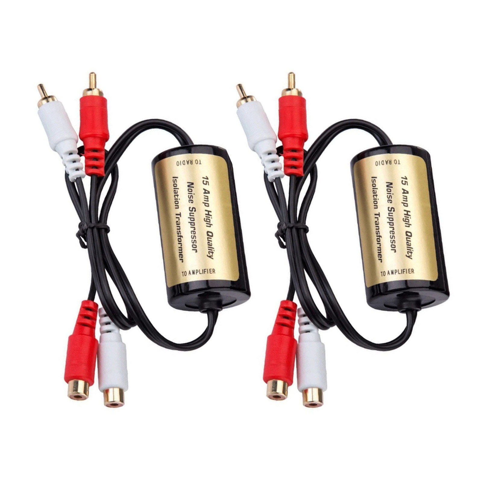 Car AMP Noise Filter RCA Ground Loop Isolator for Audio and Stereo System Setup