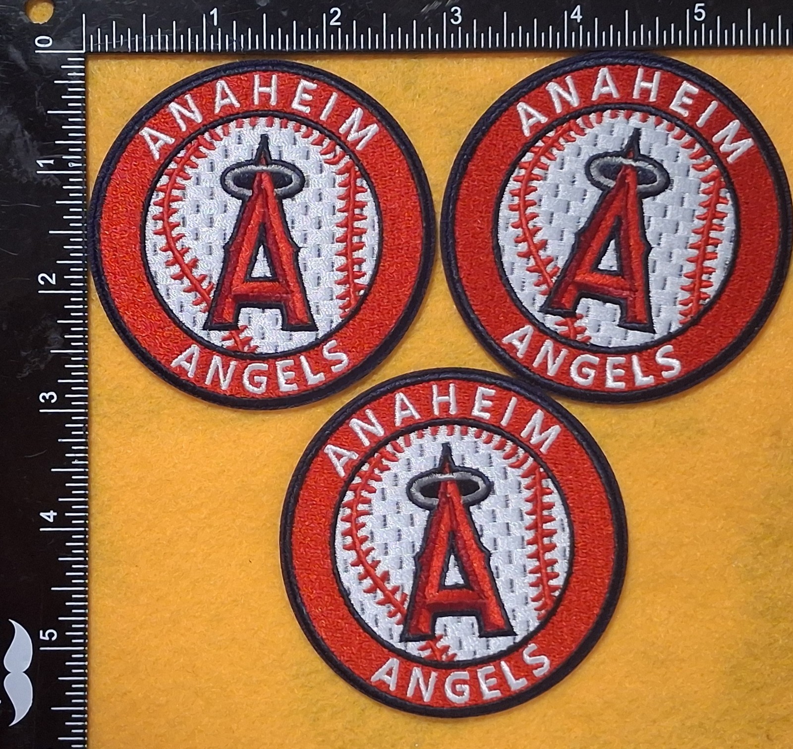 3 Qty ANAHEIM ANGELS BASEBALL IRON ON PATCH