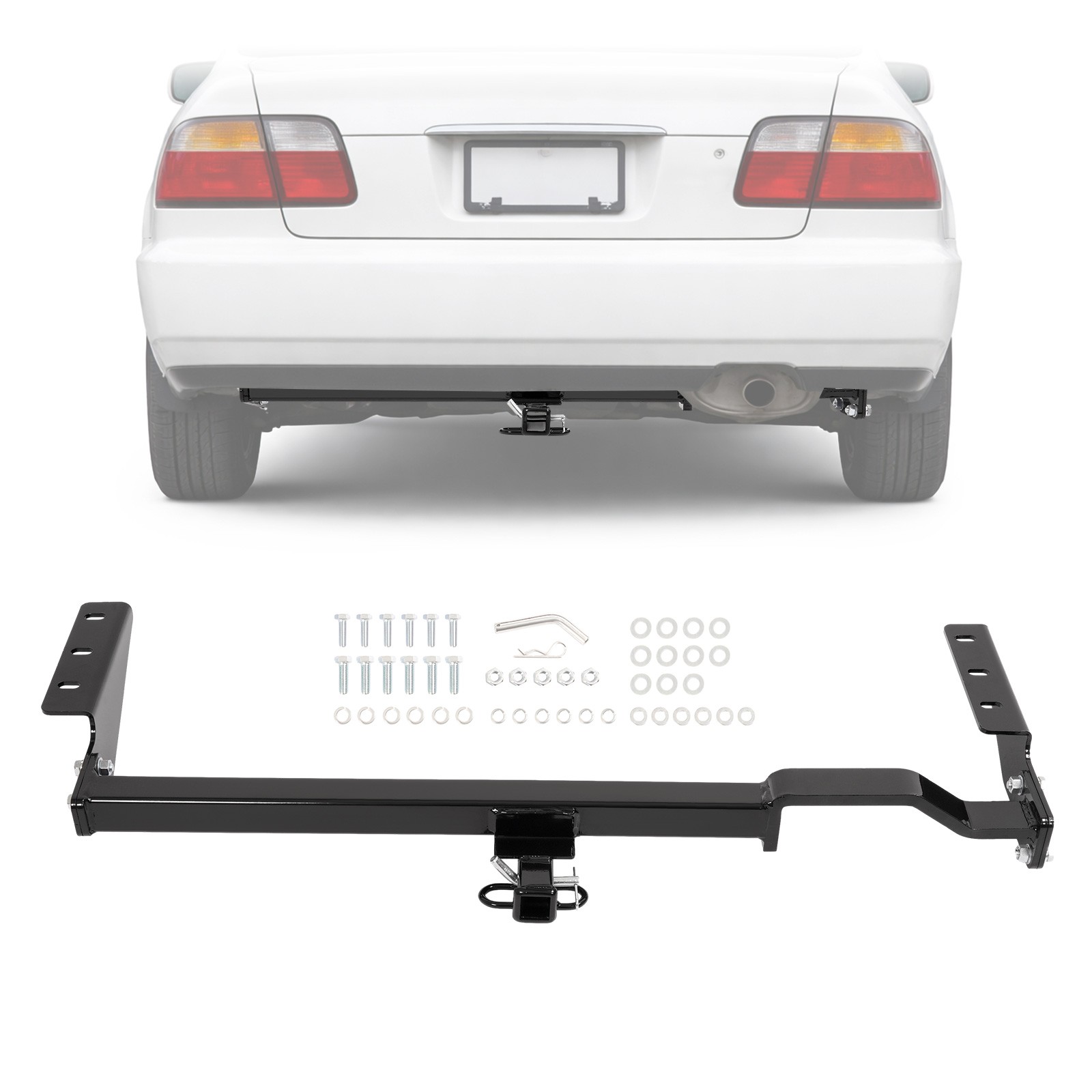 Class 1 Trailer Hitch 1.25" Tow Receiver For Honda Accord 1994-1997 Black Steel