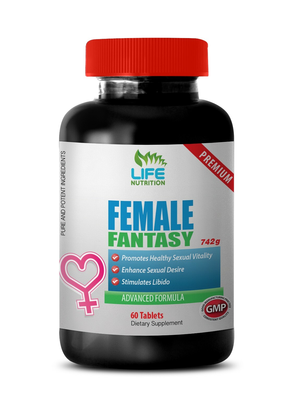 AROUSAL BOOSTER PILLS FOR WOMEN - FEMALE FANTASY 742mg - 1 Bottle 60 Tablets
