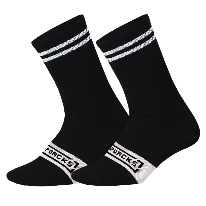 Reflective Cycling Riding Socks Bicycle Bike Sports Athletic Socks XC BMX Black